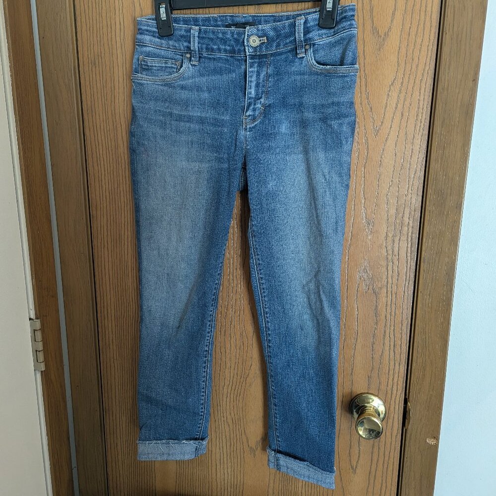 White House Black Market Slim Fit Cropped Denim Jeans Blue-Women's 6